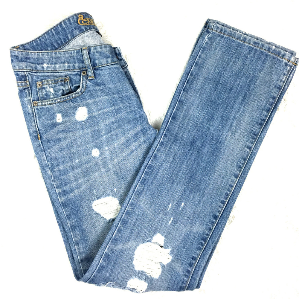 L.A. Idol Women's Capri Bling Jeans Distressed Size 11 Retail $49